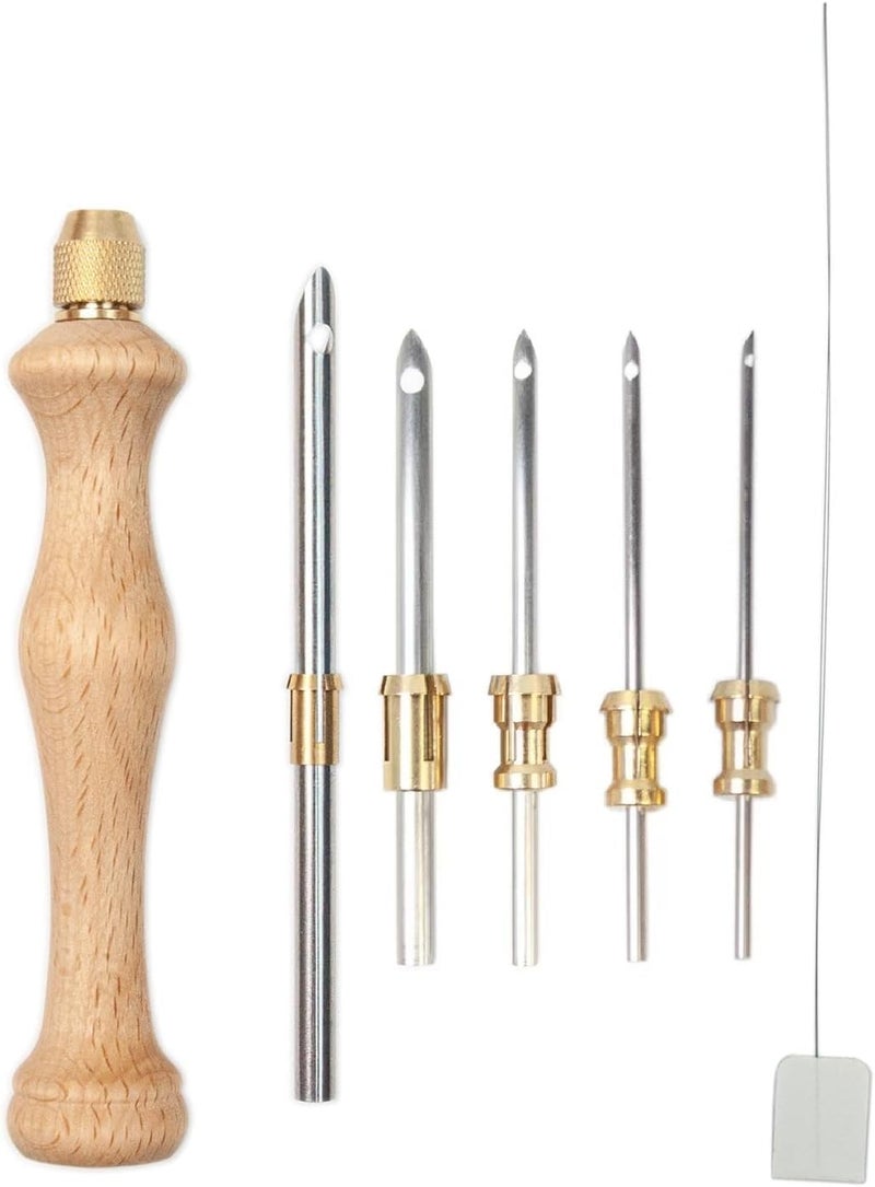 Lampstop Punch Needle Kit 1.6mm-2mm-2.5mm-3.5mm-5mm Metal Tubes Wooden Punch Needle Tool for Beginner Embroidery Floss Cross Stitching - Image 1